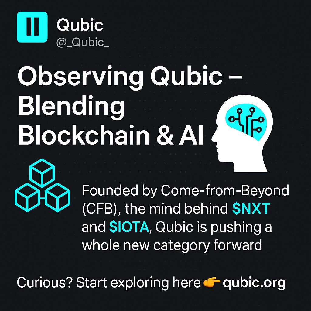 Max Toshi (@maxcrypto888) on Twitter photo 1/8
Been observing <a href="/Qubic/">Chris Steele</a> lately — a project that blends blockchain + AI in a way I haven’t seen before. Founded by Come-From-Beyond (CFB), the mind behind $NXT and $IOTA, $QUBIC is pushing a whole new category forward. 1/8
Been observing <a href="/Qubic/">Chris Steele</a> lately — a project that blends blockchain + AI in a way I haven’t seen before. Founded by Come-From-Beyond (CFB), the mind behind $NXT and $IOTA, $QUBIC is pushing a whole new category forward.
