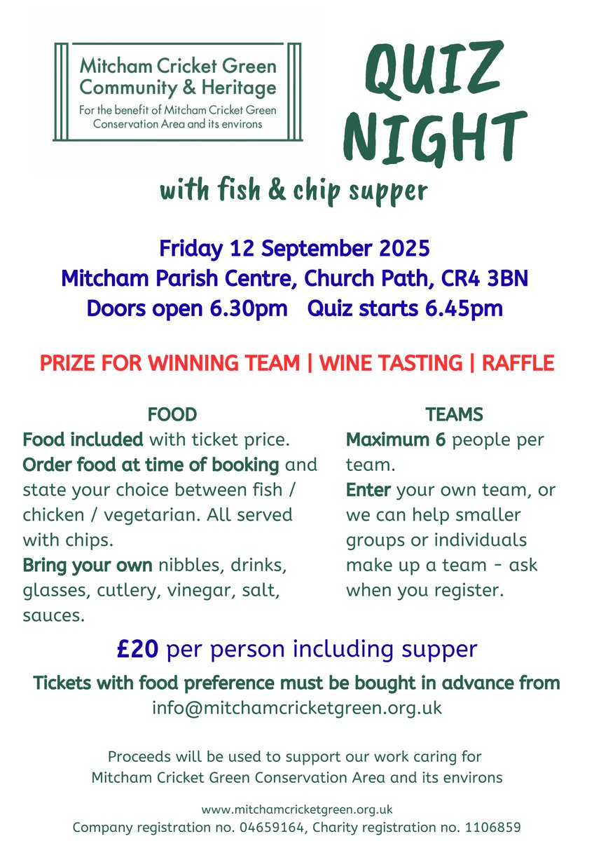 CRICKET GREEN QUIZ NIGHT - get your tickets

mailchi.mp/32dcde14218e/c…