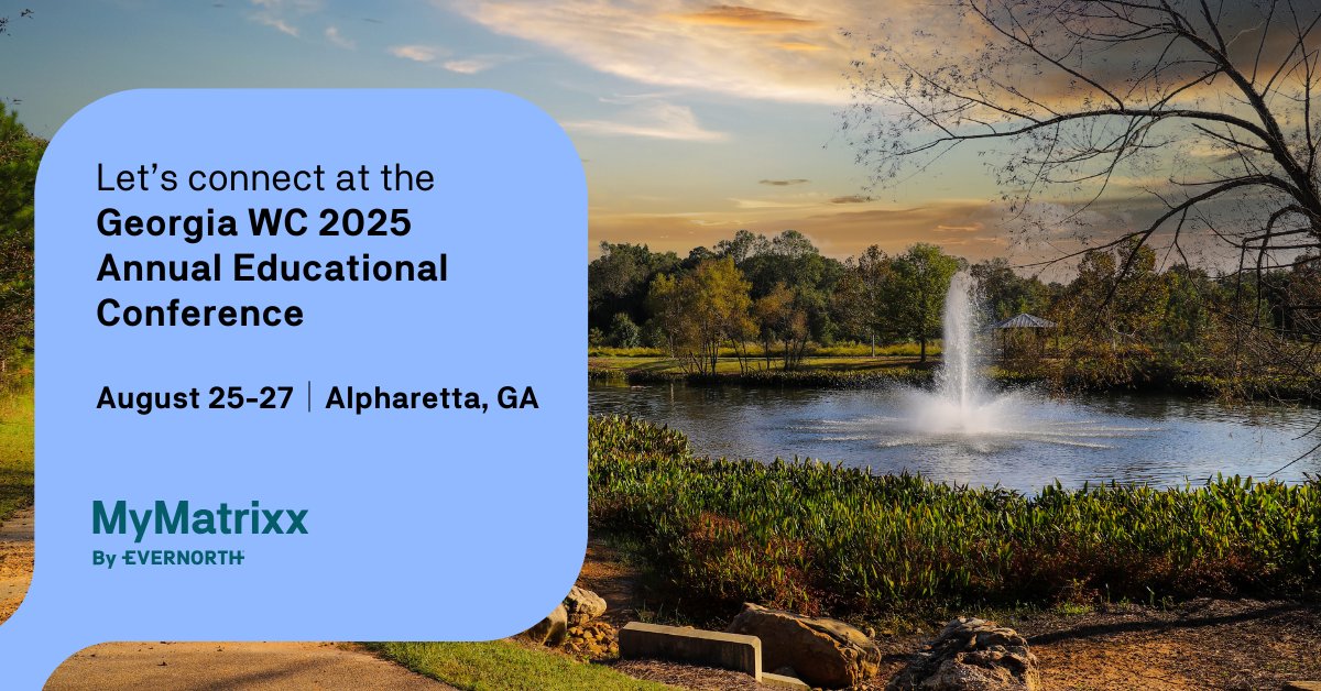 #MyMatrixxbyEvernorth experts will be in Alpharetta, GA, Aug 25-27 at the Georgia Workers’ Comp. Annual Educational Conference. Connect with them to discuss solutions for FWA, paper bill management, and ways to improve your #workerscomp claims strategy.