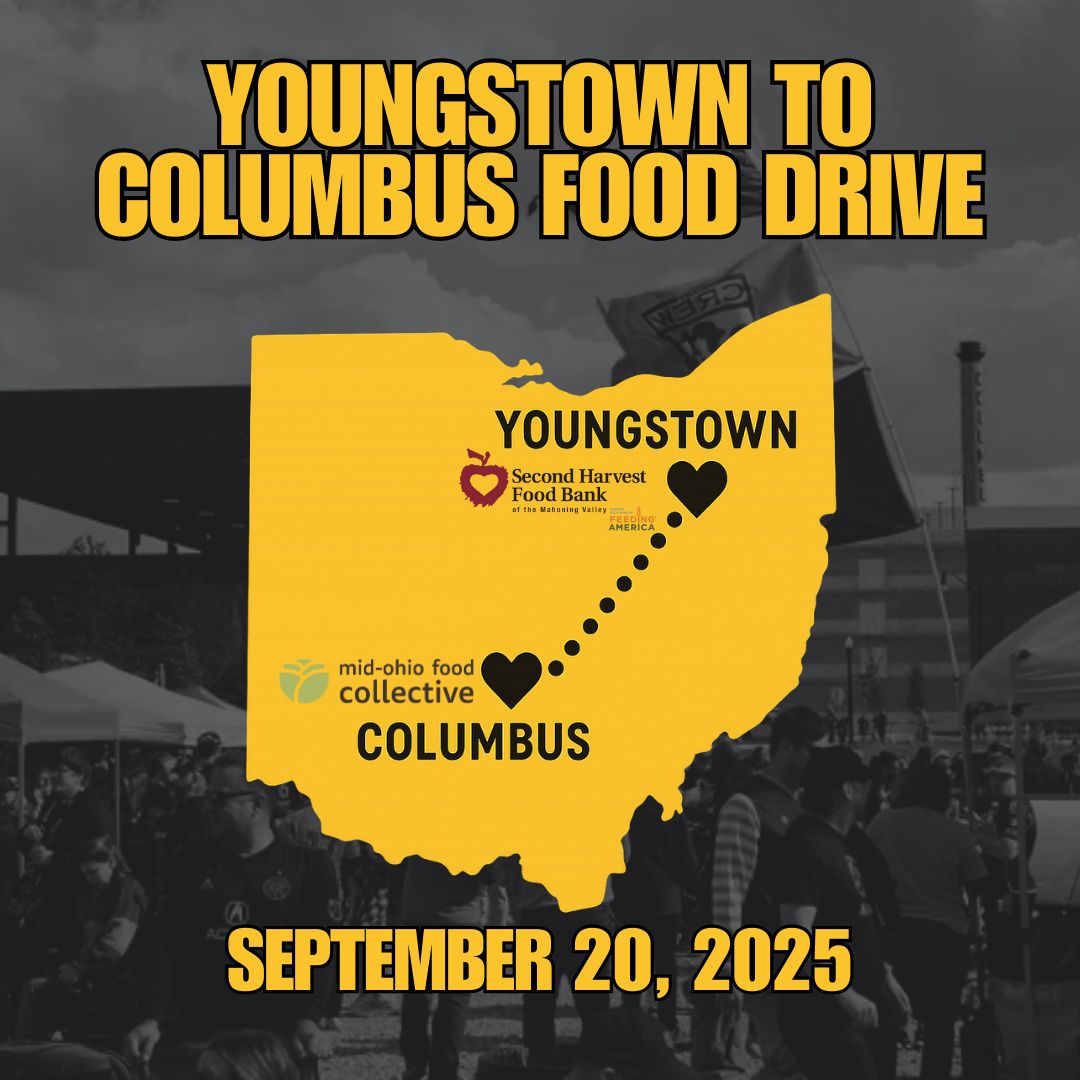 🖤💛 From Youngstown to Columbus - let’s come together for a cause! 💛🖤

On September 20th, join us in supporting a statewide food drive benefiting:
🍎 Second Harvest Food Bank of the Mahoning Valley
🌽 Mid-Ohio Food Collective

#Crew96