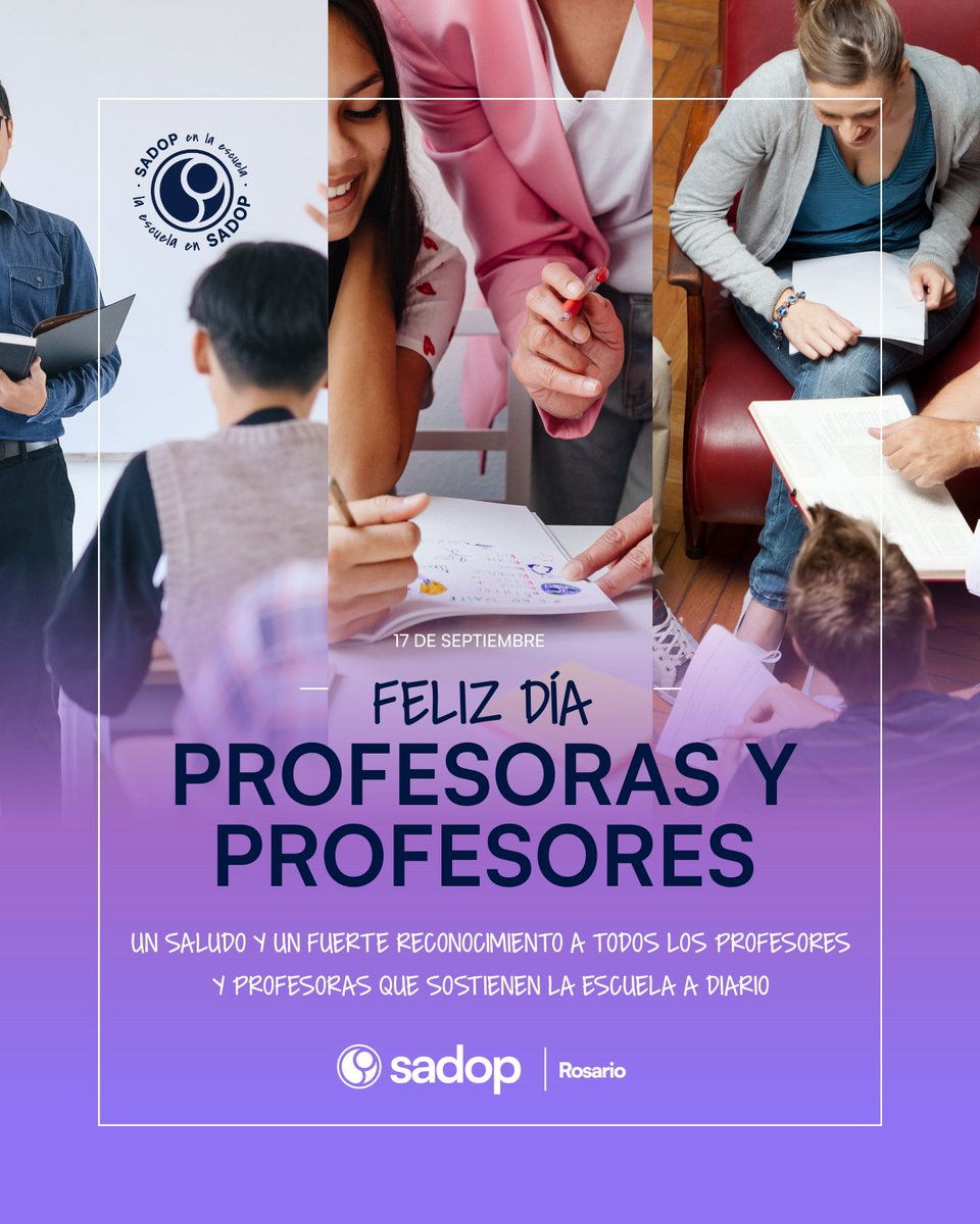 📌 17 DE SEPTIEMBRE – DÍA DE LOS PROFESORES Y LAS PROFESORAS

Hoy reconocemos a quienes sostienen nuestras escuelas, multiplican el conocimiento y fortalecen las convicciones de que la educación es un derecho de todos y todas.

¡Gracias por su compromiso cotidiano! ✊