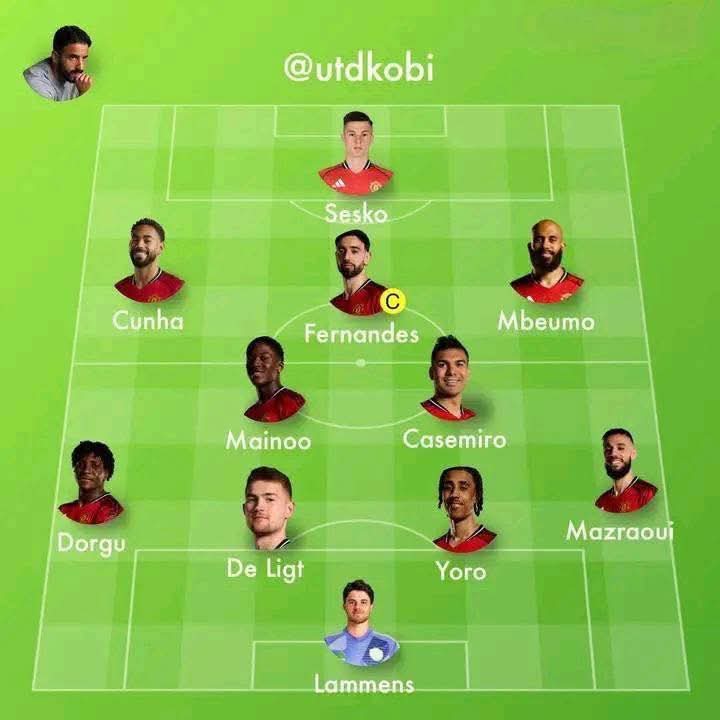 Daniel_zoro2's tweet photo. #Amorim @ManUtd @AmorimRed_Army 
#ManchesterUnited 
What Is difficult here for ruben amorim to switch to 4-3-3 and I notice something about manchester united players are not passing the ball to the strikers...
@FabrizioRomano @SkySportsPL https://t.co/b36x2JIJdW