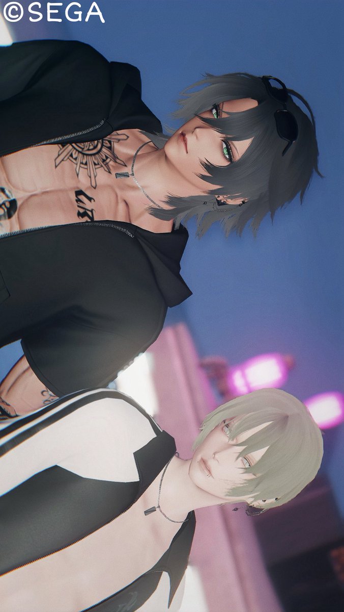 メンフェスひっそり参加してました|ω・｀)つ③
最後にむぅさんと𖤐 ̖́-
うちの子が褐色なのでむぅさんの色白さがめちゃ目立ちますね(*´艸`)✨️
いつもとはまた違ったイケメン美味しかったですψ(´ڡ`♡)♪

 #PSO2NGS_S︎S  #4鯖メンフェス