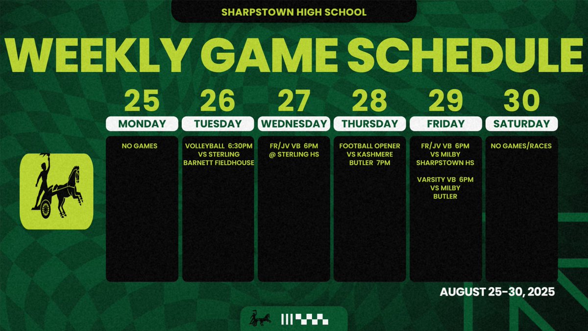 Athletic events schedule for the week...see you in the stands!