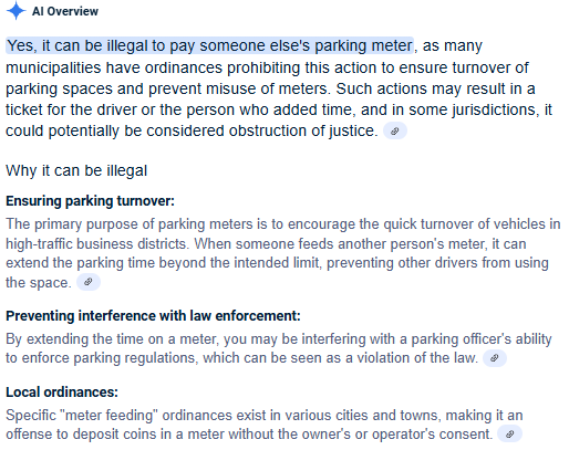 Today, I learned that acts of kindness are illegal in certain jurisdictions...