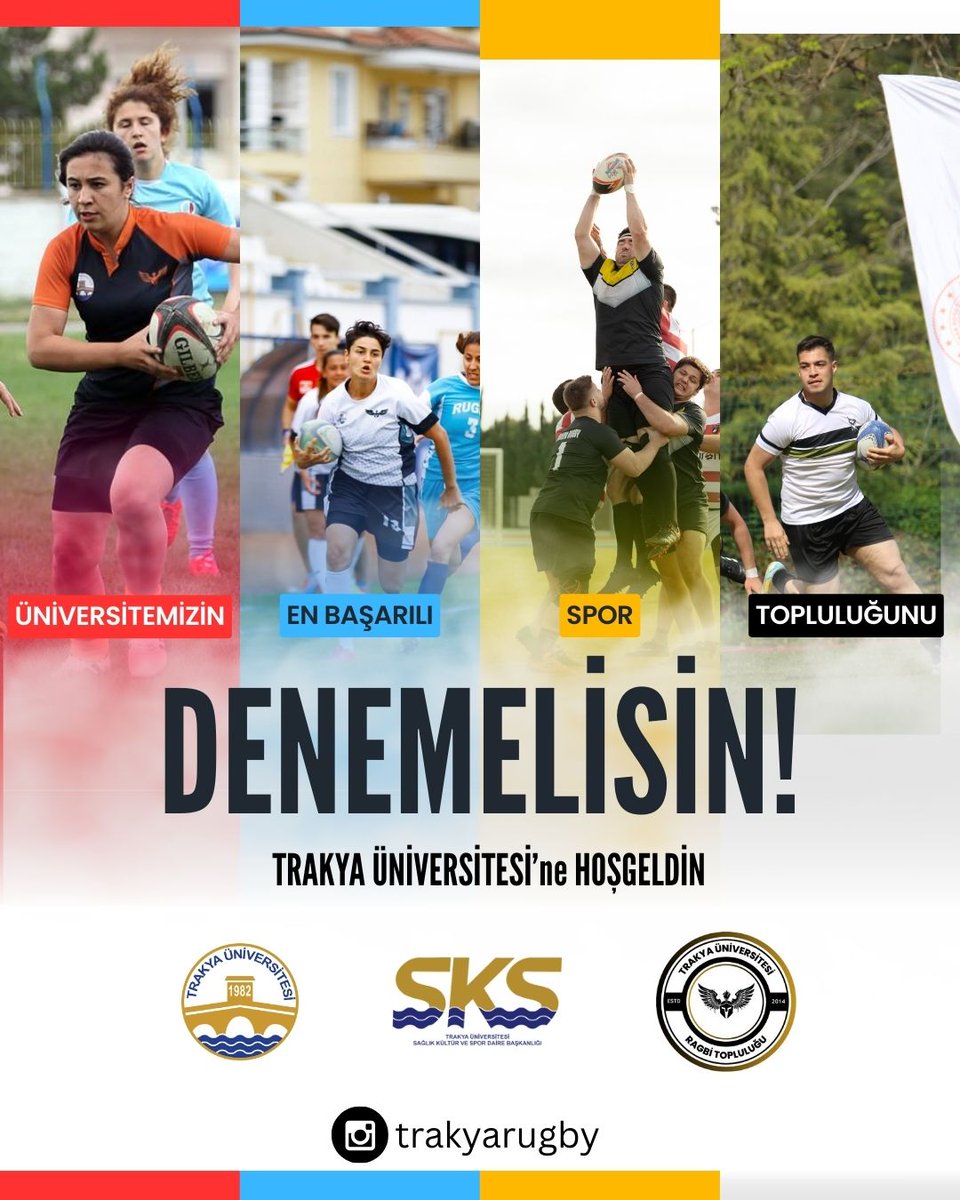 Trakya Üniversitesi'ne Hoş Geldin! 

Üniversite yıllarına değer katacak bir seçeneğin var. 

Yeni akademik yılda beraber olalım! 

#yks2025 #YKS2025Tercih #ykstercihsonuclari #edirne #TrakyaÜniversitesi #Rugby