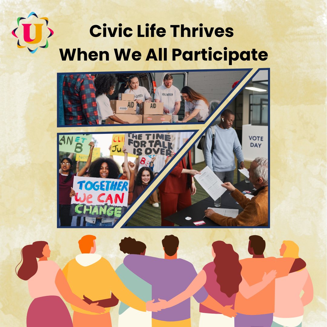 unityforequalit's tweet image. Civic engagement means working to make a difference in the civic life of your community. It includes voting, volunteering, and understanding your rights. #CivicEducation #UnityForAll
