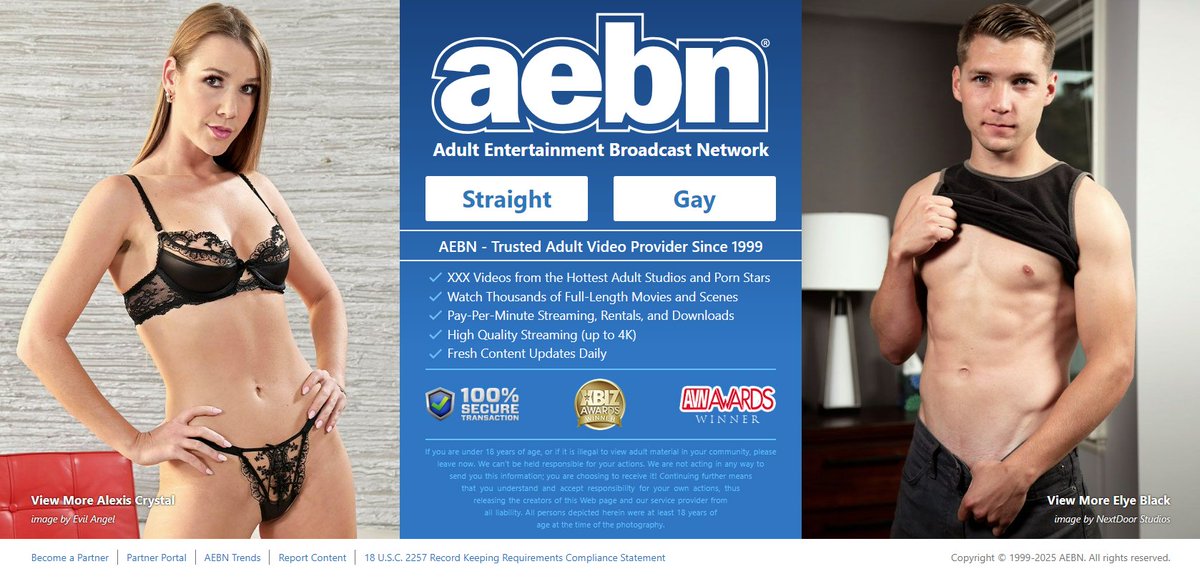 aebn's tweet photo. Congratulations to this week's https://t.co/cIBqK2WKOZ Splash Page Stars Alexis Crystal @AlexisCrystall and Elye Black #ElyeBlack ! https://t.co/Gez1M2kf0H
