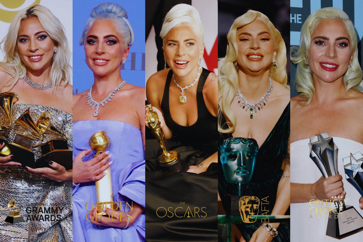 jdkaknak's tweet photo. Lady Gaga is the only musician in history to win a Grammy, Oscar, Golden Globe, BAFTA, &amp; Critics Choice Award in a single award season. https://t.co/Q02PnfJJU0