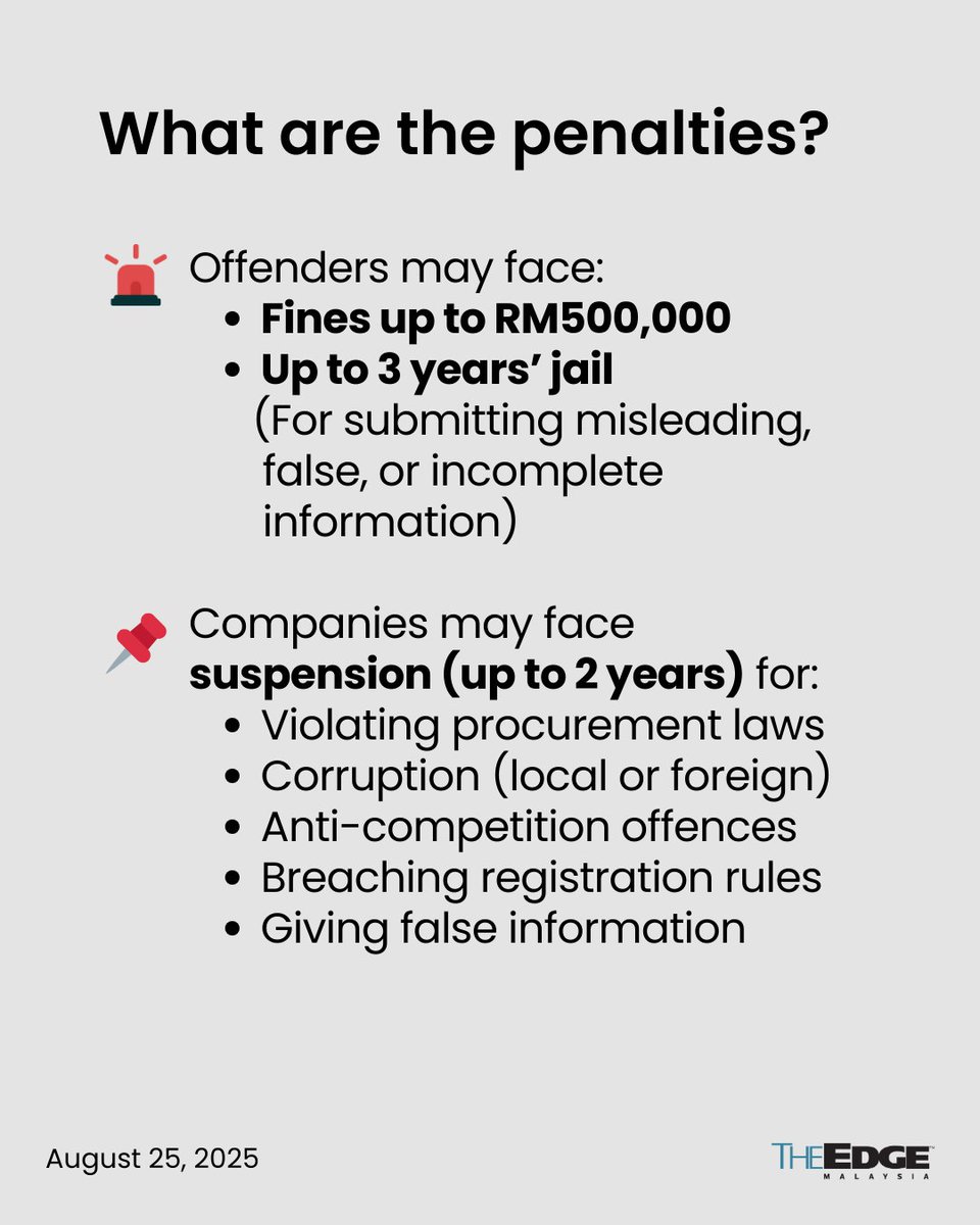 theedgemalaysia's tweet image. The  Government Procurement Bill 2025, which was tabled for its first  reading today, aims to standardise and close the loopholes in government  procurement processes.

Here&apos;s what you need to know about the bill.