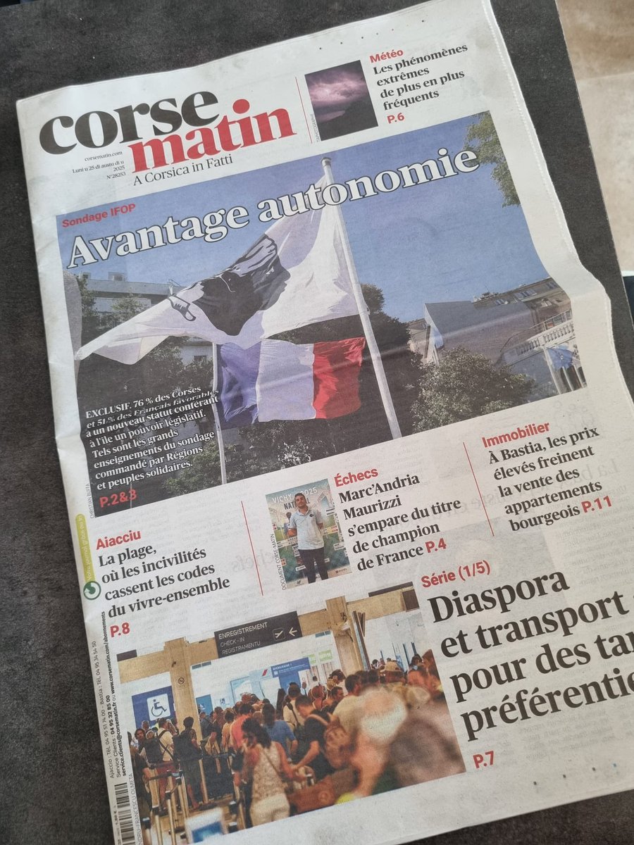 En vacances en Corse, je ne m’attendais pas à ça… 😲 👉 une pleine page MAKAÏ dans Corse Matin ! Une grande première qui fait vraiment plaisir 💙

Un grand merci à Corse Matin pour sa fidélité et son soutien 🙏 <a href="/Corse_Matin/">Corse-Matin</a>