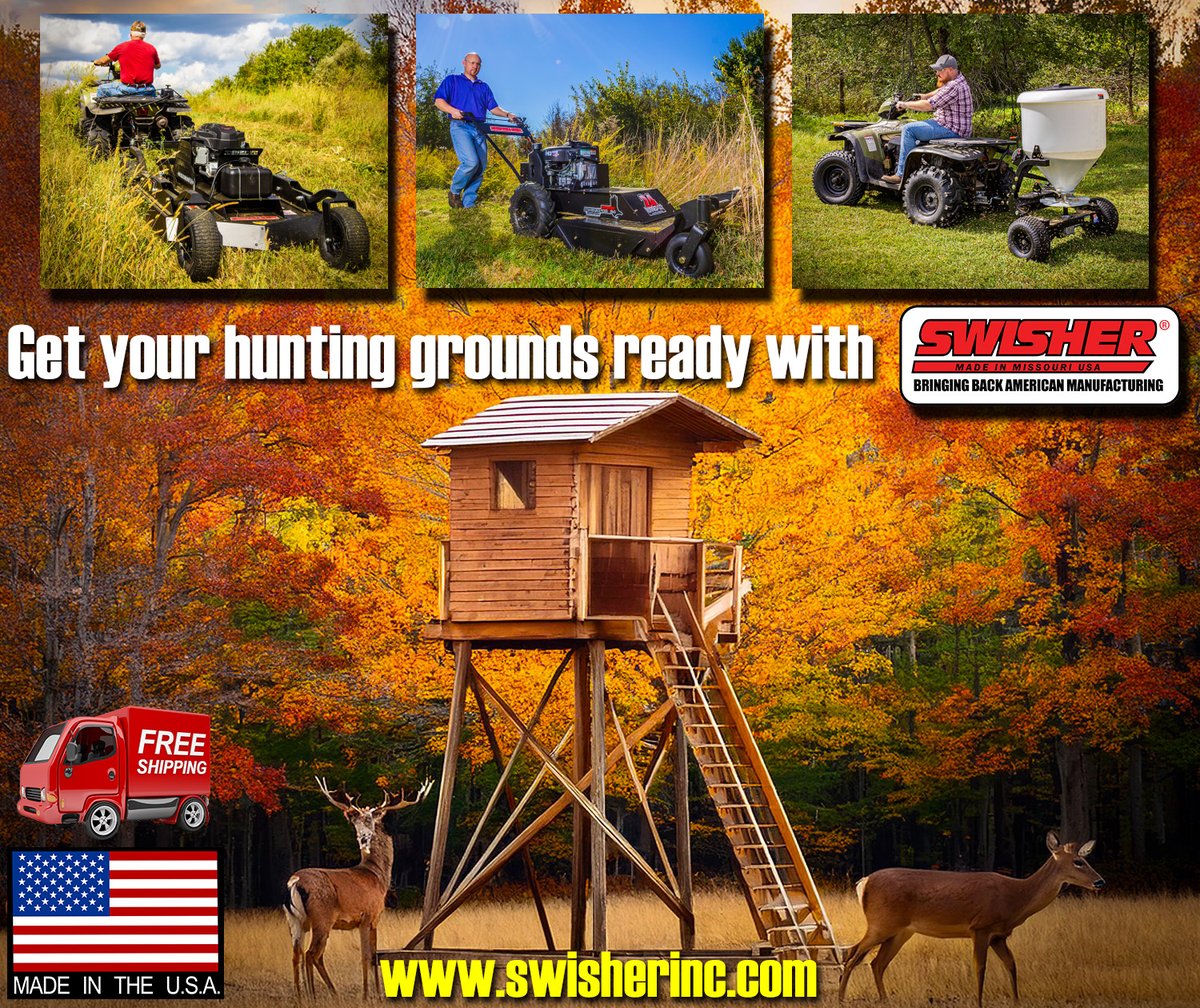 SwisherBrand's tweet image. 🏹 Get your hunting grounds ready AND save big! 🍂 Swisher mowers &amp;amp; accessories are at the lowest prices of the season—but only while supplies last. Don’t wait, gear up now and be ready for hunting season! #SwisherMowers #HuntingPrep #LowestPrices #MadeInUSA #SwisherStrong
