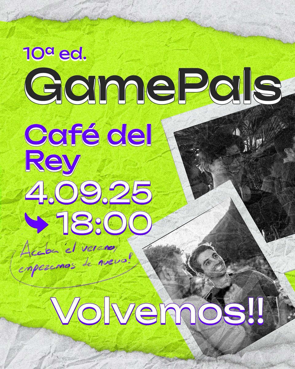 Después de un buen verano… toca un buen Game Pals‼️ Nos vemos el jueves 4 en Café del Rey 🔥🤙