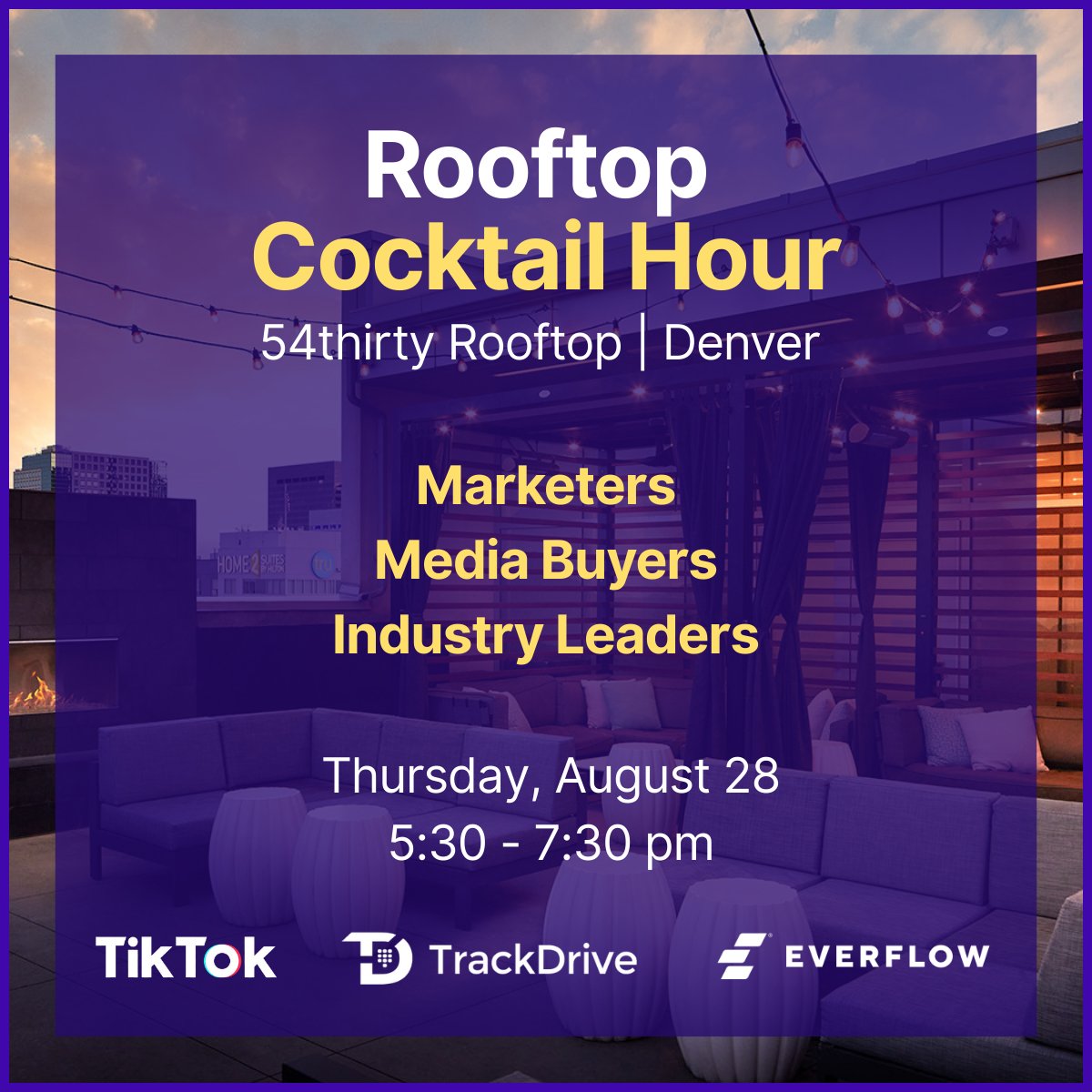 Private Rooftop Cocktail Hour This Thursday. 🥂

Request to join: lu.ma/qdduyuu0

#AffiliateMarketing #PerformanceMarketing #EverflowCommunity