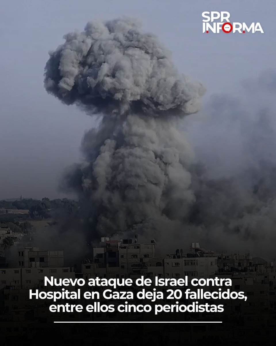 SPR Informa (@sprinforma) on Twitter photo #Internacional
La Organización Mundial de la Salud (<a href="/WHO/">World Health Organization (WHO)</a>) denunció este 25 de agosto que dos ataques israelíes contra el Complejo Médico Nasser en #Gaza dejaron al menos 20 muertos, entre ellos cuatro trabajadores de salud y cinco periodistas, además, de 50 heridos, entre ellos #Internacional
La Organización Mundial de la Salud (<a href="/WHO/">World Health Organization (WHO)</a>) denunció este 25 de agosto que dos ataques israelíes contra el Complejo Médico Nasser en #Gaza dejaron al menos 20 muertos, entre ellos cuatro trabajadores de salud y cinco periodistas, además, de 50 heridos, entre ellos