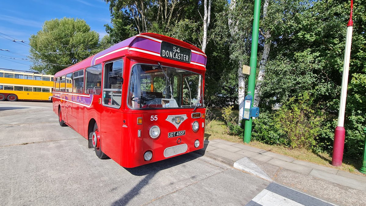 Doncaster Corporation 55 - Leyland Royal Tiger Cub - Roe B45D - UDT 455F on 1530 Shuttle bus service to Doncaster Interchange #sandtofttrolleybusmuseum #doncastercorporation #doncastertransport #leyland #leylandbus #roebodied #leylandroyaltigercub #monday #25th #august #2025