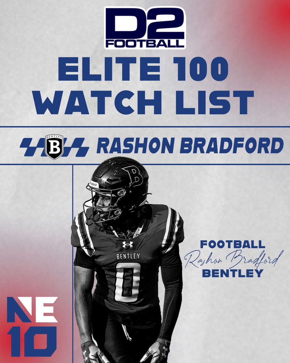 𝐄𝐋𝐈𝐓𝐄 💯

We know <a href="/BentleyFalcons/">Bentley Athletics</a> Rashon Bradford is elite. Now everyone else does too. 

🔗: tinyurl.com/2nune67z

#NE10EMBRACE | #NCAAD2 | #D2FB