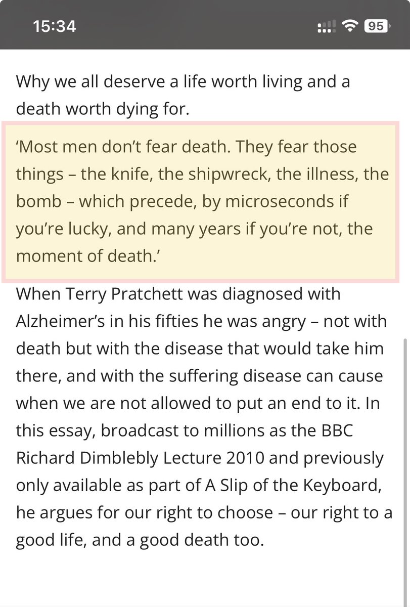 Just finished reading ‘Shaking Hands with Death’ from Terry Pratchett.

My fav extract: