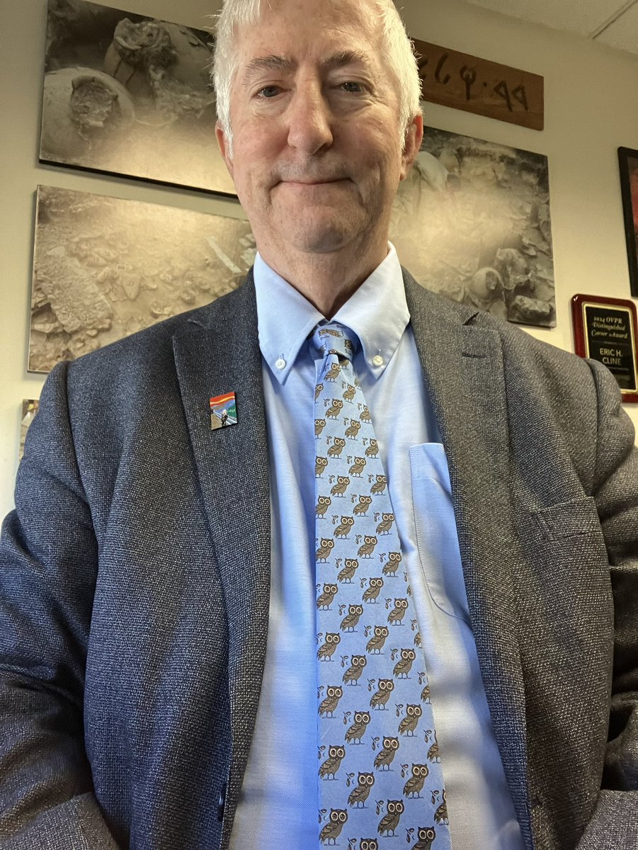 First day of school, for the 26th time at GW, and the 60th straight year overall. Groundhog Day, anyone? Thanks for all the crowdsourcing; I went with the AIA owl tie and the Scream lapel pin. The other ties will be worn on the appropriate lecture days, so stay tuned.