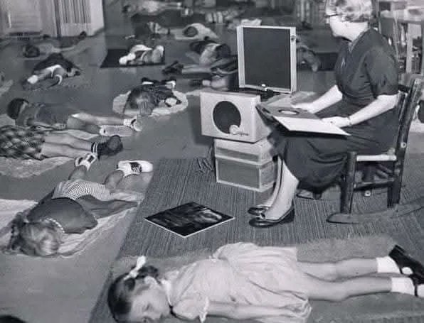 Back in the 50's kindergarten naptime was non negotiable