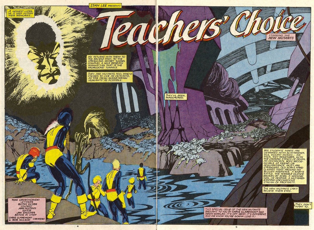 Kevin Nowlan's incredible double page spread from New Mutants 51 (1/27/87)