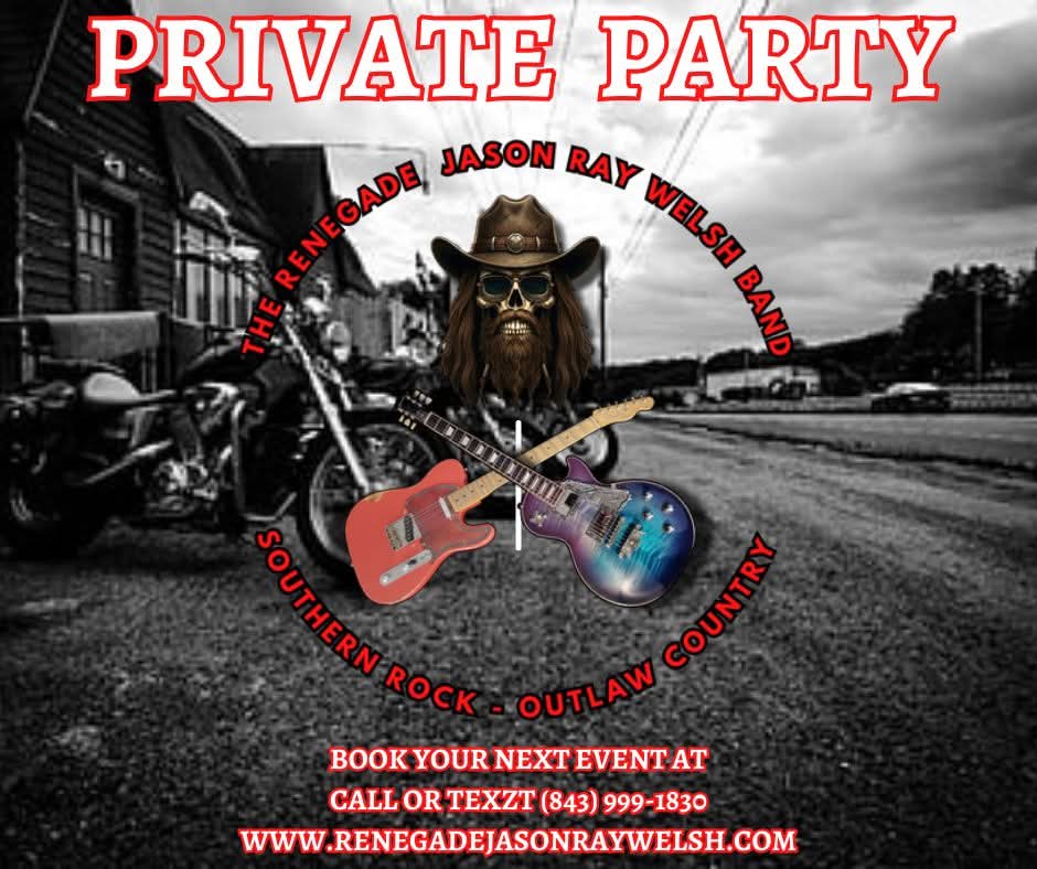 The Renegade Jason Ray Welsh Band has a Private 70's Themed Party this weekend at the Marriott Myrtle Beach Resort &amp; Spa at Grande Dunes this Friday !

If You are looking for a Rockin Band for Saturday please hit us up at 843-999-1830...

RENEGADEJASONRAYWELSH.COM