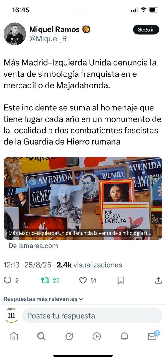 Parece que lo de cumplir las leyes en <a href="/MajadahondaAyto/">Ayuntamiento de Majadahonda</a> y <a href="/Lola_Moreno__/">Lola Moreno</a> no va con ellos. Permitir la apología de la dictadura y ensalzar la violencia tiene un reproche penal. Lo recuerdan?