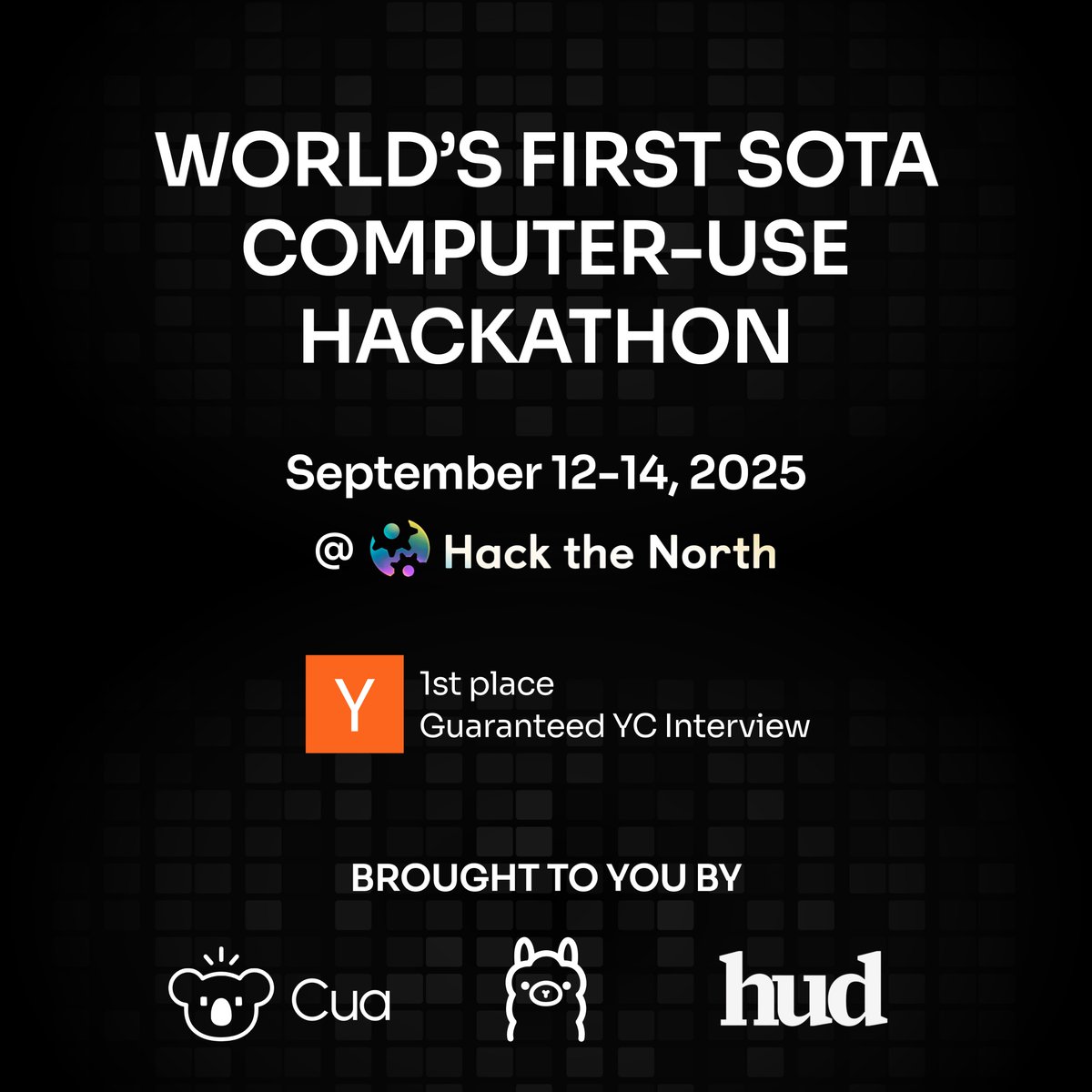 Day 1 of 5 Days of Cua. We’re starting big: Cua is an official sponsor of Hack the North 2025, Sept 12–14, at UWaterloo.

We're running the first Computer-Use Agents SOTA Challenge on-site in Waterloo - and alongside it, a separate global online challenge Cua x Ollama.

1/5