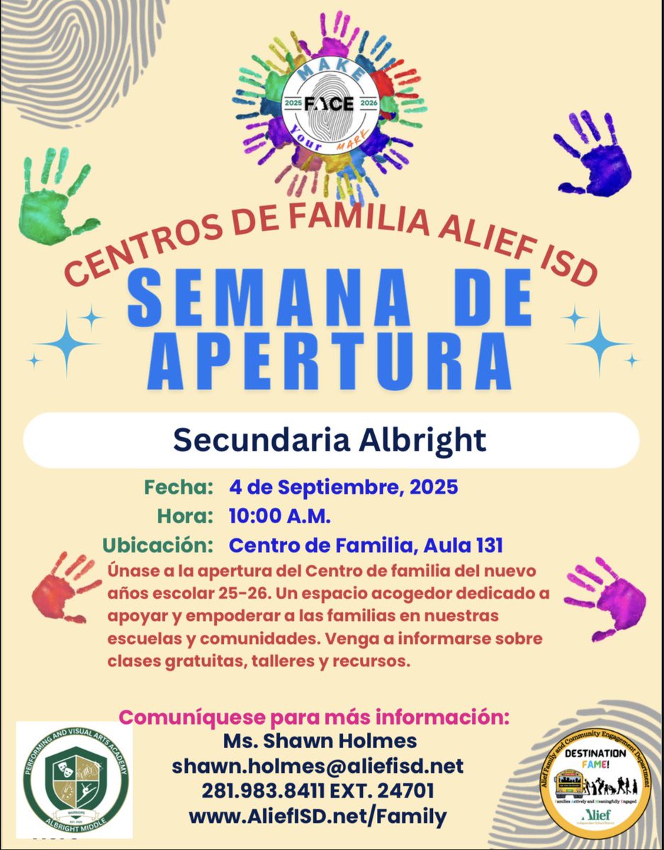 AlbrightMS's tweet image. 📚✨ Our Family Center is officially opening Sept 4th! Plan to stop by to explore resources, workshops, and a space made just for YOU. #BuildingCommunity