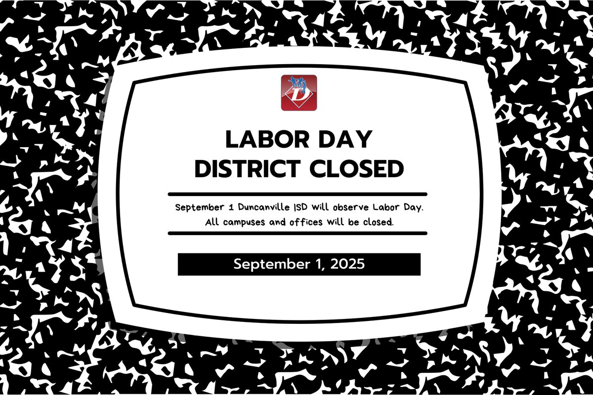 September 1, 2025 is Labor Day. All district schools and offices will be closed. Enjoy your three-day weekend, be safe!

📅 » dville.it/Calendar