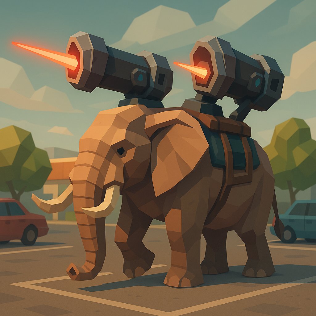 I just captured a war elephant carrying laser cannons.
GPS says I was in the supermarket parking lot.
Welcome to Chaos on the Chains.
#ChaosOnTheChains #AR #MMORPG #GamingLife #GPSGaming