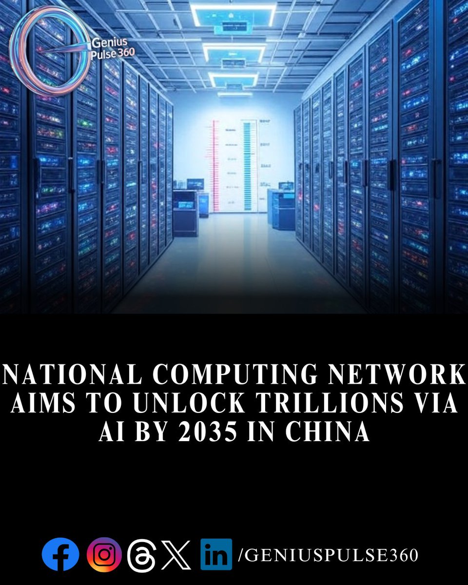 geniuspulse360's tweet image. China’s intelligent computing capacity is set to soar—growing over 40% in 2025, with smart computing expected to rise at 46.2% CAGR through 2028. Meanwhile, AI could add over ¥11 trillion by 2035, accounting for 4–5% of GDP.
#ChinaAI #SmartComputing #DigitalGrowth