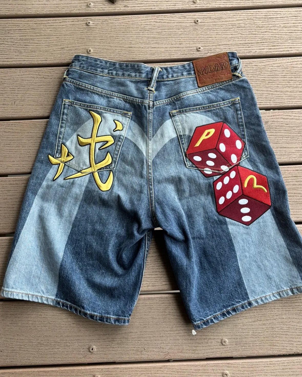 Palace Evisu Long Denim Short 34 未使用 Palace x Evisu 2024 collab denim shorts Released in | Depop