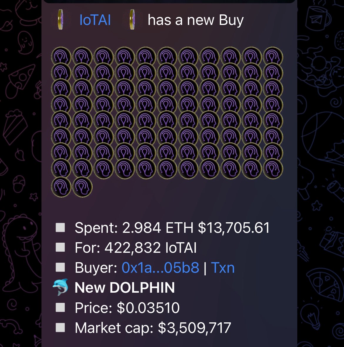0xTwilty's tweet image. Speaking of whales.. 🐋

They like $IoTAI Fyi..
