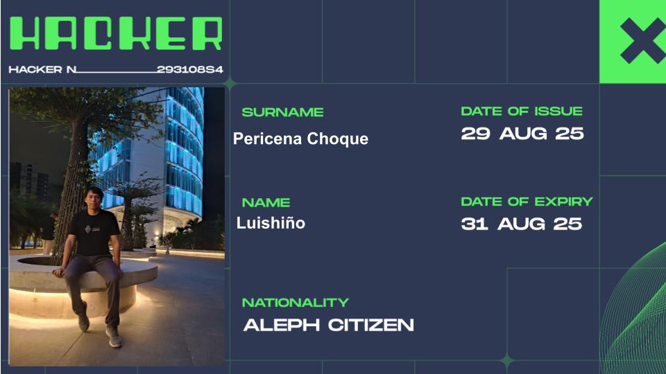 Lpericena's tweet image. ✨ Feliz de tener mi #HackerPassport y ser parte del #AlephHackathon 🇧🇴 en formato online desde Bolivia.
Aprendiendo más de #Web3, conectando con @dev3pack @dev3pack_latam  builders y creando futuro 🚀
#Blockchain #Ethereum #BoliviaTech