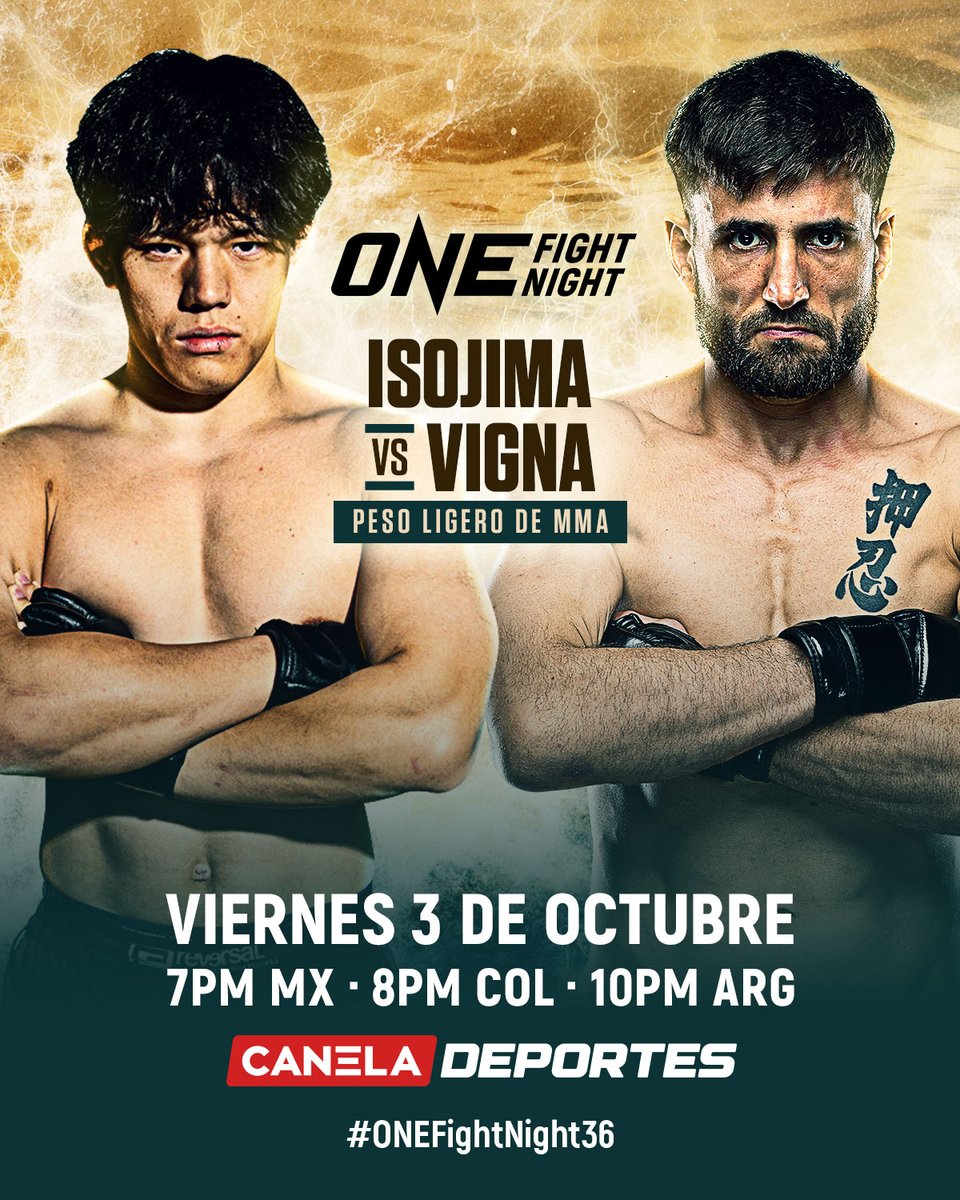🇦🇷 NUEVO DESAFÍO PARA Nico Vigna 💪🌎 EN CANELA DEPORTES

El argentino se enfrenta al japonés Shozo Isojima este 3 de octubre en #OneFightNight36

🕓 7 PM 🇲🇽 8 PM 🇨🇴 10 PM 🇦🇷

Descarga GRATIS la app Canela TV en el link en nuestra bio para ver lo mejor de @onechampionship