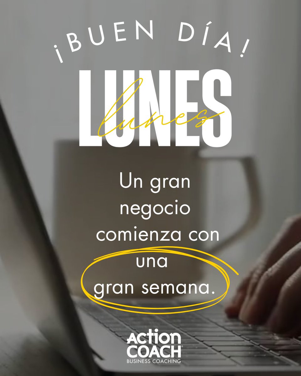 Un gran negocio comienza con una gran semana. 🚀
En ActionCOACH Iberoamérica te acompañamos con un sistema probado en 80+ países para hacer crecer tu negocio.

👉 Conócenos hoy.

#ActionCOACHIberoamérica #LunesDeCrecimiento #CoachingDeNegocios