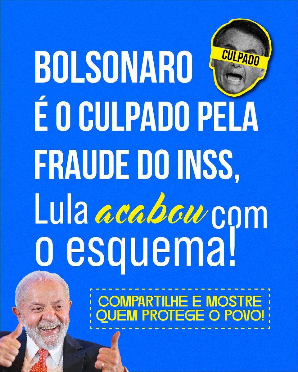 LuizianneLinsPT's tweet image. Bolsonaro é o culpado pela fraude do INSS, Lula acabou com o esquema!
CHUVA DE LULA