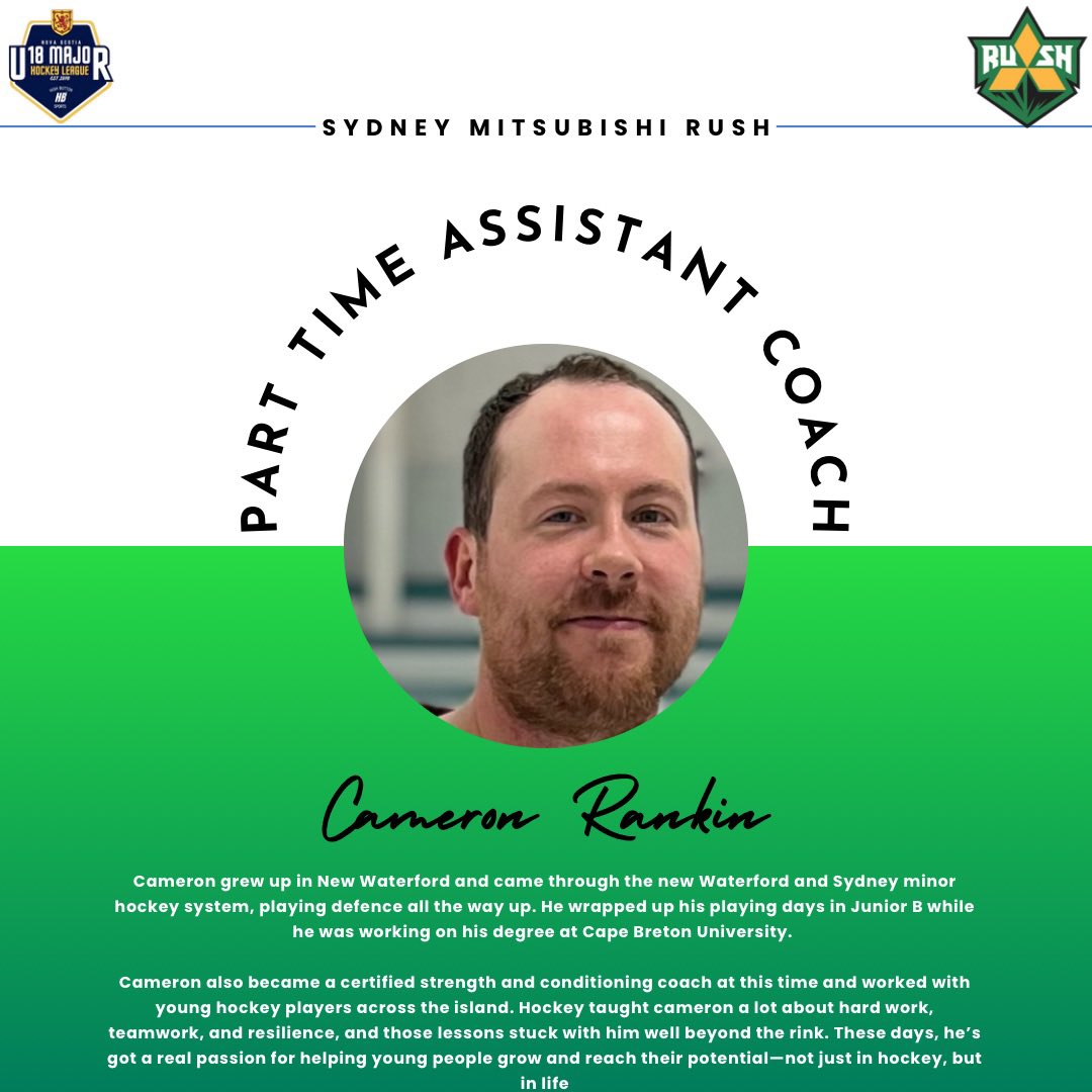 🚨RUSH ANNOUNCE PHEIFER AS FULL TIME ASSISTANT COACH AND KAVANAUGH &amp; RANKIN AS PART TIME ASSISTANT COACHES!

All 3 of these Coaches have a lot of Hockey Playing IQ &amp; Skill behind them and also bring exceptional coaching experience with them as well!

#feeltherush