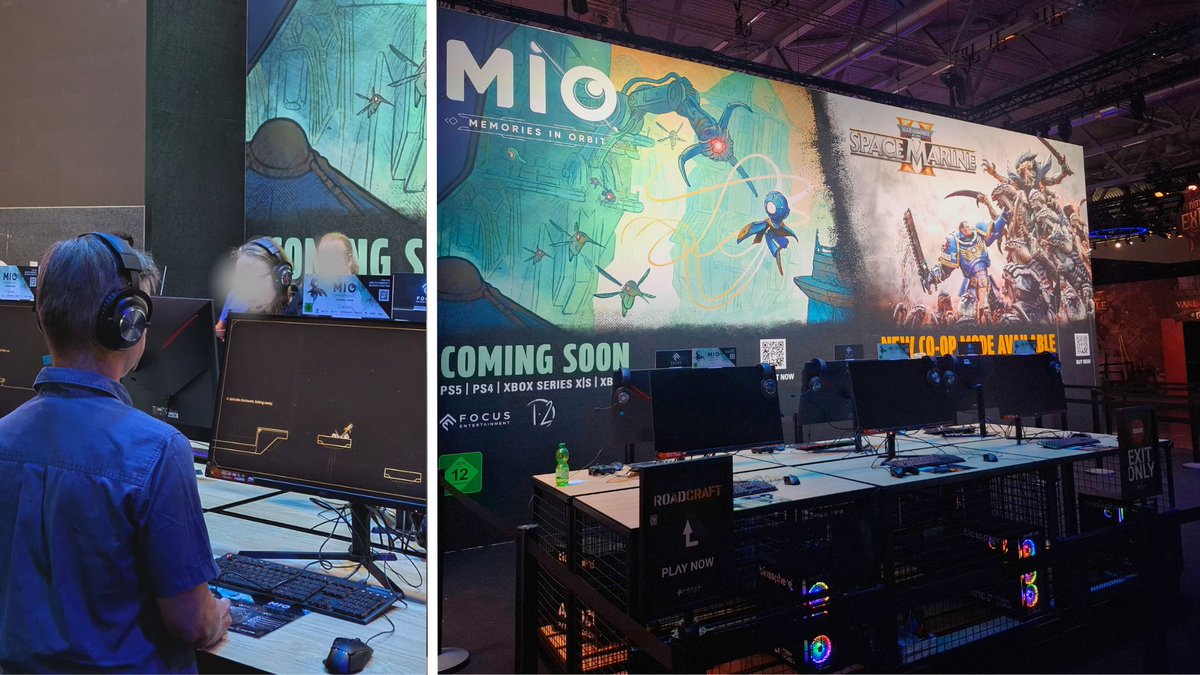 Focus_entmt's tweet image. Road Kings, Toxic Commando, MIO, and more were featured on our booth for you to play at #Gamescom. 

We had an amazing time together didn't we? 🎮😌
 
And shoutout to our good friends from @amd for the rocket computers and @agonbyaoc for the incredible monitors!
