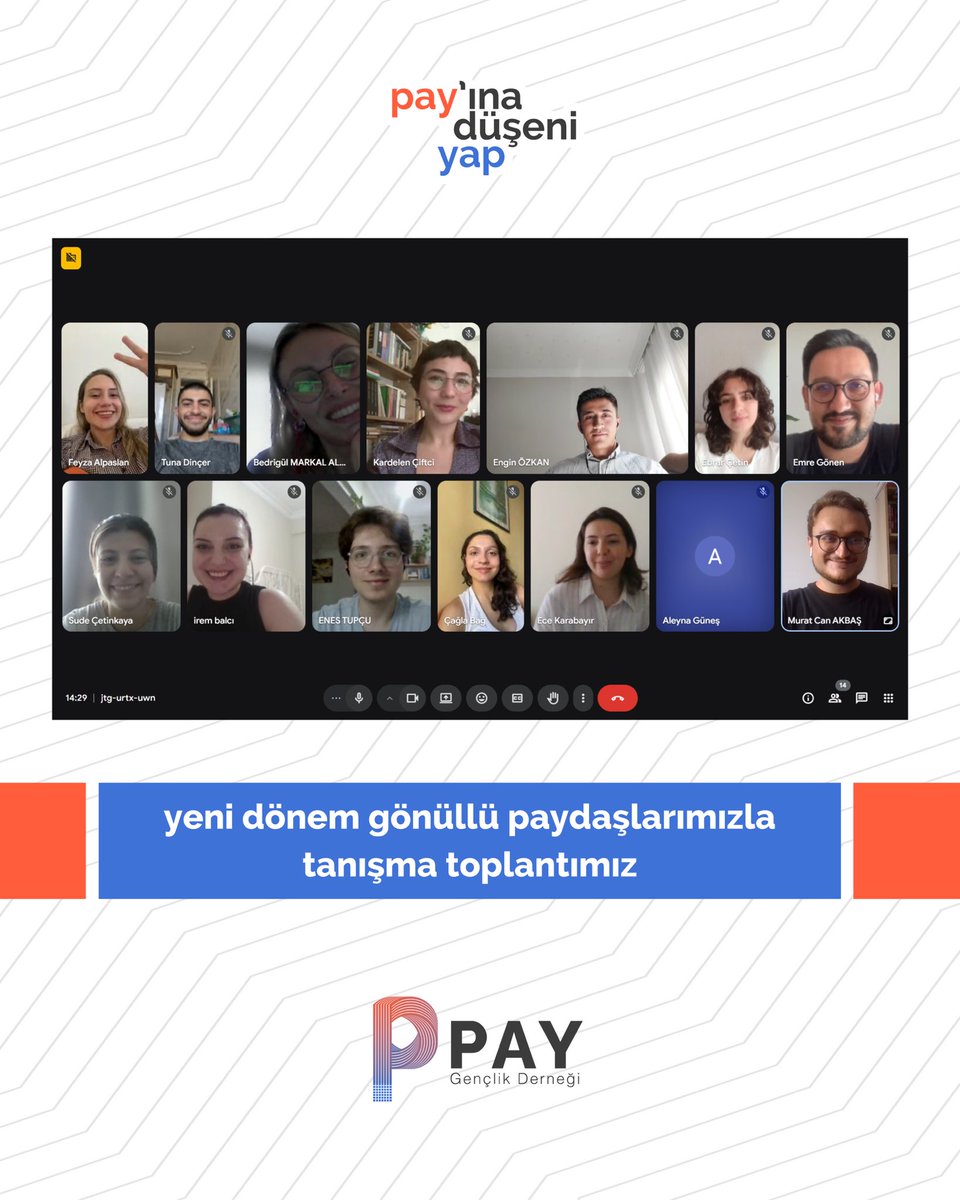 Yeni dönem gönüllü paydaşlarımızla tanışma toplantımızı gerçekleştirdik! 🎉

Birlikte üreteceğimiz projeler için çok heyecanlıyız 💙

#PAYGençlikDerneği #gençlik #gönüllülük #gençlikkatılımı #gençlikörgütleri