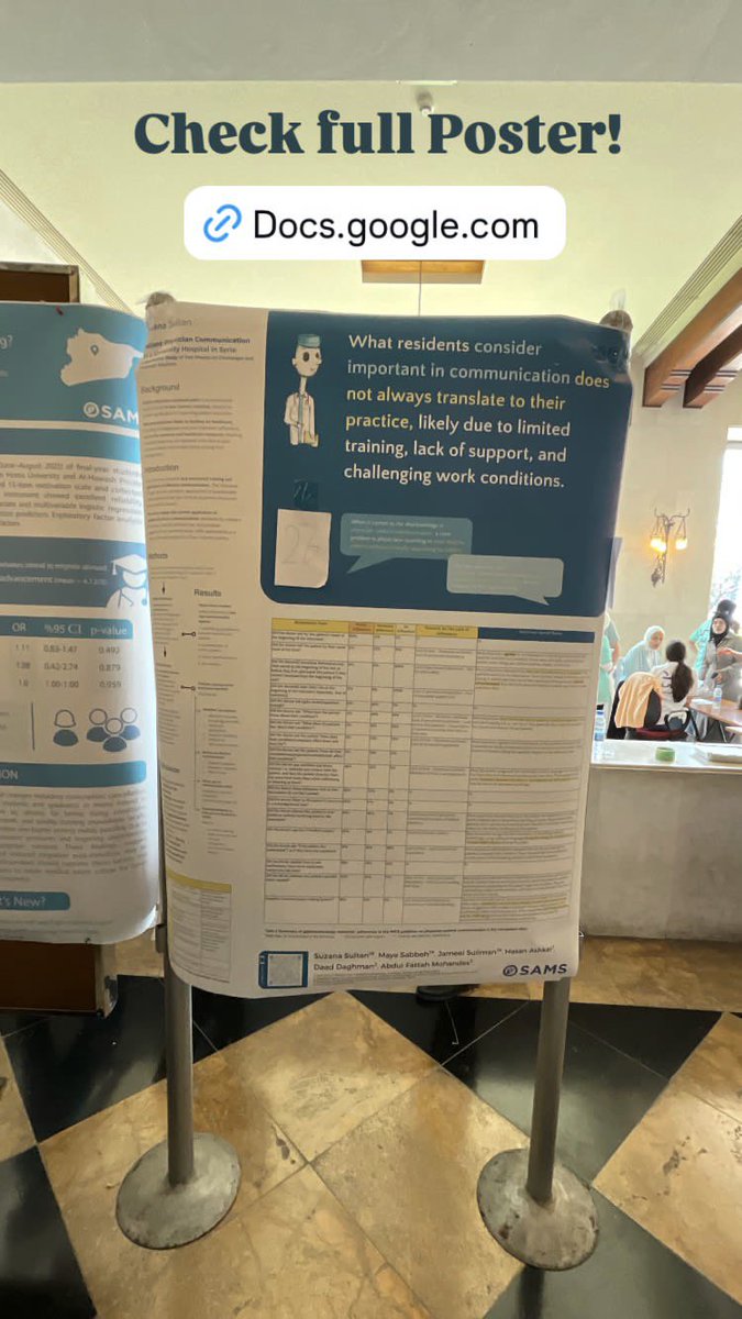 SuzanaVanVinci's tweet photo. Proud of my recent  first scientific poster presentation at the @sams_usa 23rd International Conference in Damascus! 
Many poster design insights from @mikemorrison ! https://t.co/Eglm4CoK2H