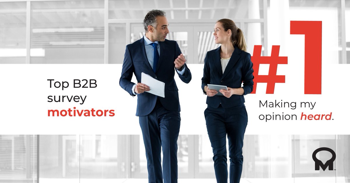 B2B pros are most motivated to take surveys when they can:

1. Voice opinions
2. Receive fair compensation
3. Gain exposure to new ideas

Ready to elevate your research?

hubs.la/Q02Y7JJk0

#questmindshare #consumerinsights