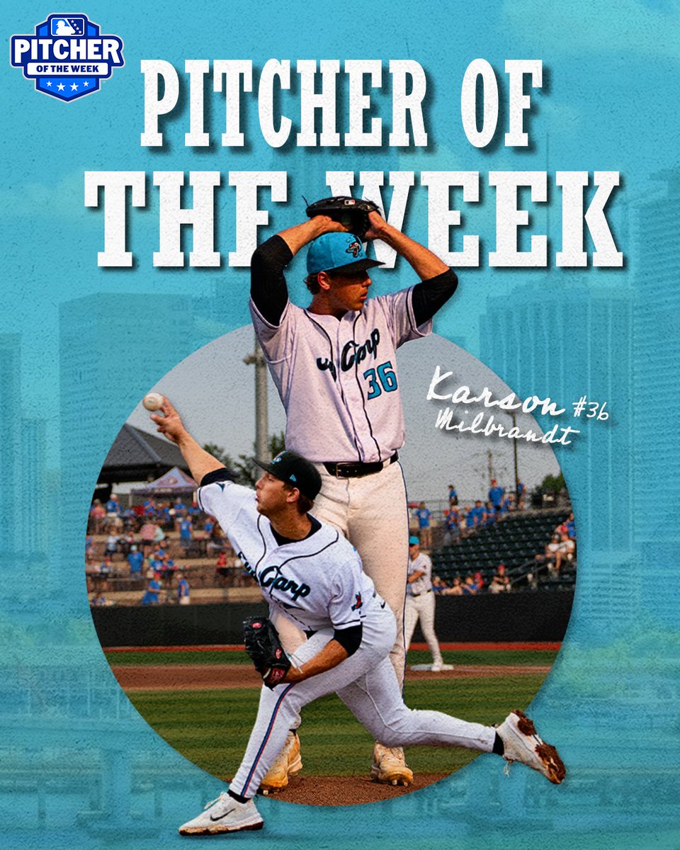 Beloit Sky Carp (@beloitskycarp) on Twitter photo <a href="/KarsonMilbrandt/">Karson Milbrandt</a> is on🔥. Five scoreless, one hit, 10 punchies? Yep, that'll get you Midwest League Pitcher of the Week, 10/10 times! <a href="/KarsonMilbrandt/">Karson Milbrandt</a> is on🔥. Five scoreless, one hit, 10 punchies? Yep, that'll get you Midwest League Pitcher of the Week, 10/10 times!