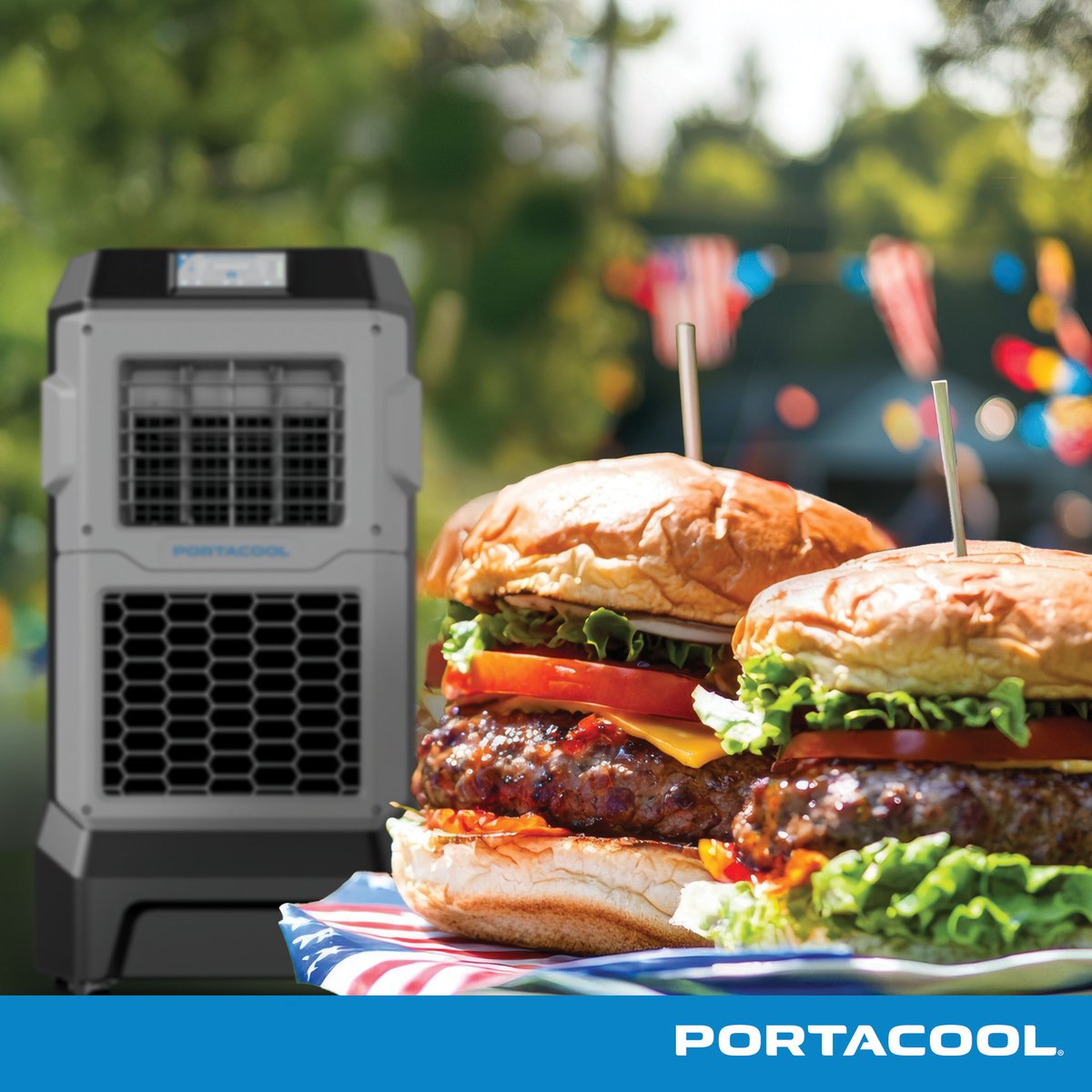 Grill’s hot. Guests don’t have to be.
This National Burger Day, let Portacool bring the breeze while you bring the flavor. From warehouse cookouts to outdoor patios, we keep the heat where it belongs—on the grill. 🍔

Stay cool while you sizzle and visit hubs.la/Q03By2l00