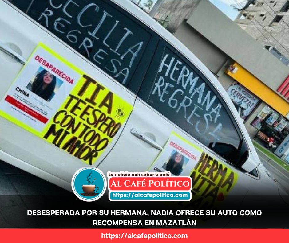 FactorArte's tweet photo. 💔 Desesperada por encontrar a su hermana desaparecida en Mazatlán, Nadia Berrelleza ofrece su carro como recompensa.
“Es lo único que tengo… no haré preguntas”.
🙏 Comparte y ayuda a que María Cecilia regrese a casa.
👉 https://t.co/70FWs0Tr65 https://t.co/fNjQ0k7Aub