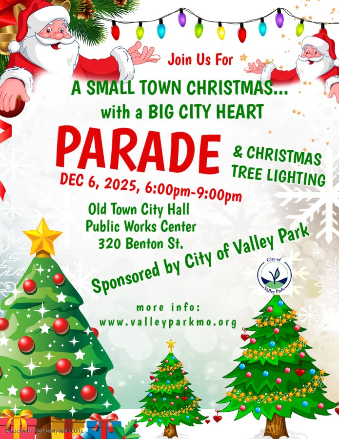 A Small Town Christmas with a Big City Heart!
Parade and Christmas Tree Lighting
December 6th, 2025  6pm to 9pm.
Old Town City Hall
Public Works Center
320 Benton Street
More Information Coming Soon!