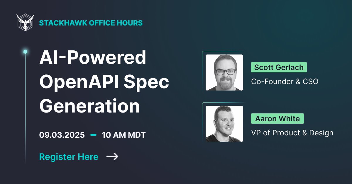 StackHawk's tweet image. APIs with no specs = APIs with no testing.
Join StackHawk’s Office Hours (Sept 3) to learn how our AI generates OpenAPI specs directly from source code.
✅ Instant visibility
✅ Complete coverage
Register 👉 stackhawk.com/resources/offi…
#OpenAPISpecs #AIPowered #AI #APIDiscovery