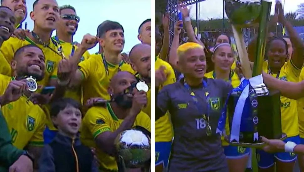 O paranaense é pé quente! Deu Brasil tanto no masculino, quanto no feminino, na Copa do Mundo de Futebol 7! As finais foram disputadas no Velódromo do Jardim Botânico, em Curitiba, e contou com uma torcida de 2 mil pessoas. 

tribunapr.com.br/esportes/brasi…