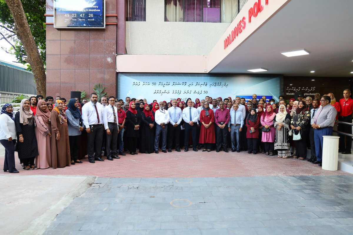 MVPolytechnic's tweet image. Countdown to 50 years of TVET excellence! The journey to celebrate 50years to technical and vocational education have officially launched by Minister of Higher Education, Labor & Skills, Dr. Ali Hidar Ahmed at Maldives Polytechnic.